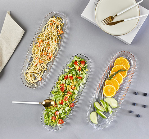 Kristal Boncuklu Kayık Tabak 39 cm