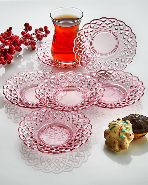 Kristal Çay Tabağı 6 Adet / Set