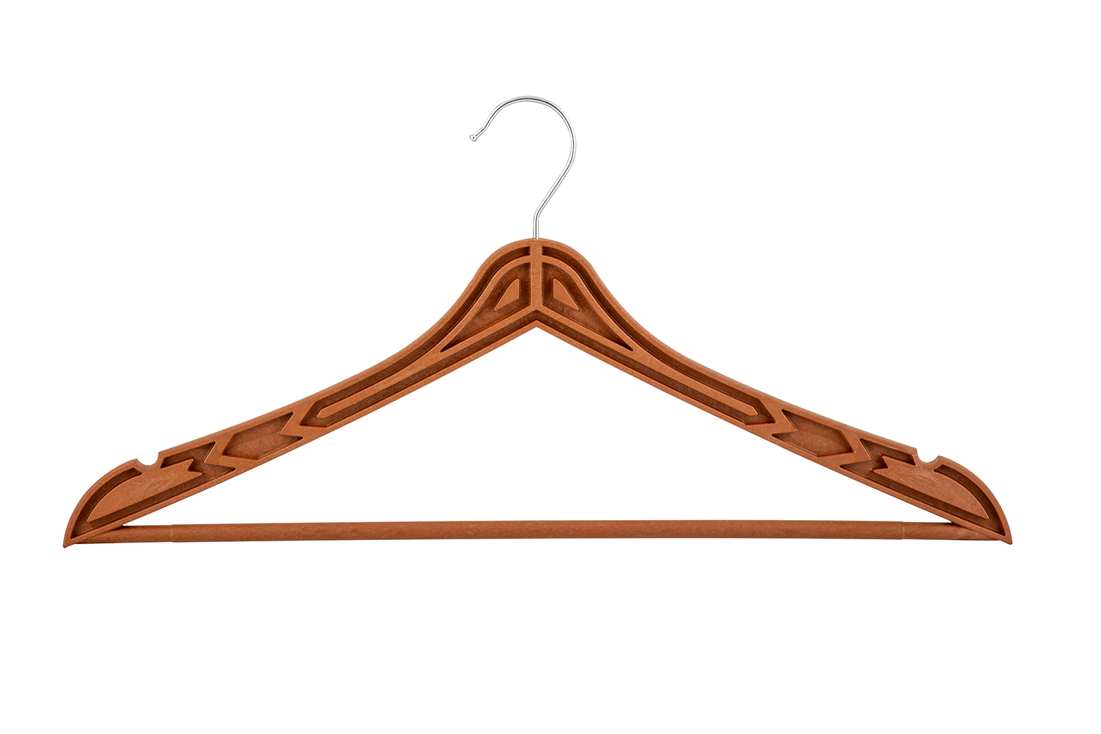 Metal Başlı Ahşap Oyma Desenli Askı 6 Adet / Set